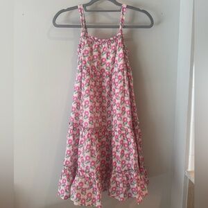 Boden kids girls pink and green floral dress